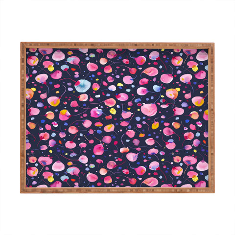 Ninola Design Flying seeds navy Rectangular Tray