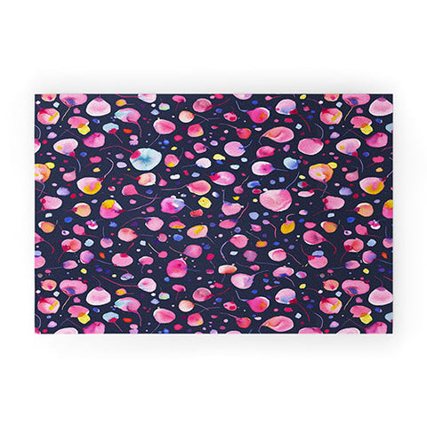 Ninola Design Flying seeds navy Welcome Mat