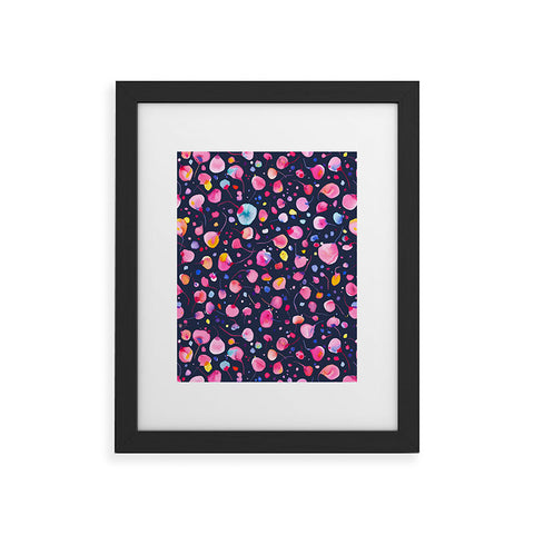 Ninola Design Flying seeds navy Framed Art Print