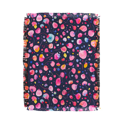 Ninola Design Flying seeds navy Throw Blanket