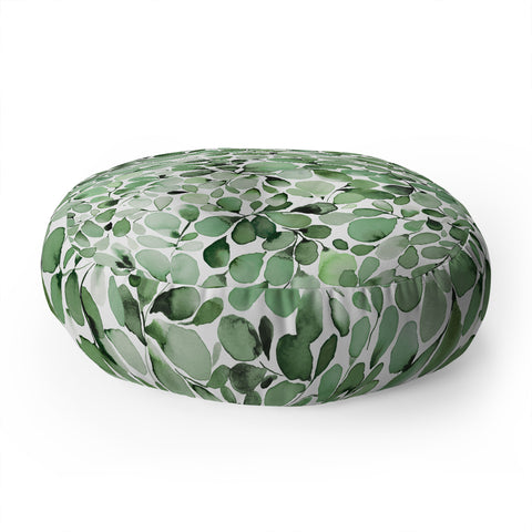 Ninola Design Foliage Green Floor Pillow Round