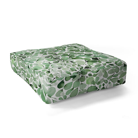 Ninola Design Foliage Green Floor Pillow Square