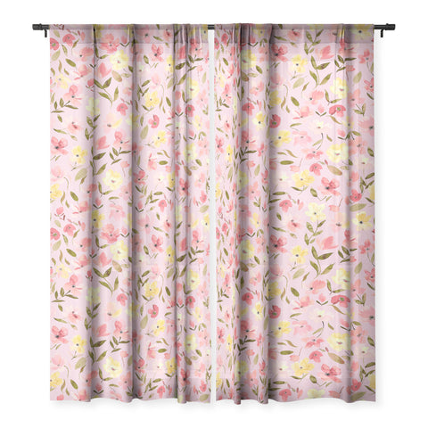 Ninola Design Fresh flowers Pink Sheer Non Repeat