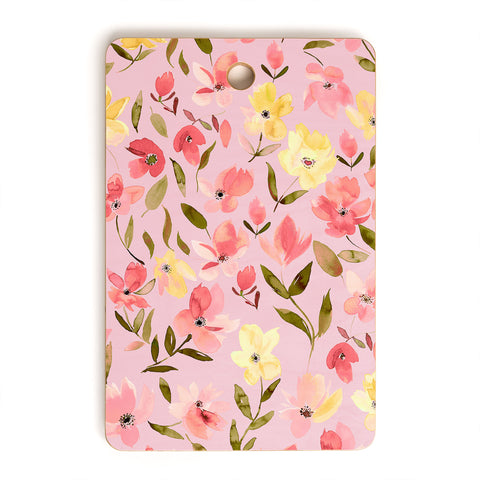 Ninola Design Fresh flowers Pink Cutting Board Rectangle