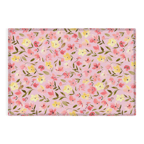Ninola Design Fresh flowers Pink Outdoor Rug