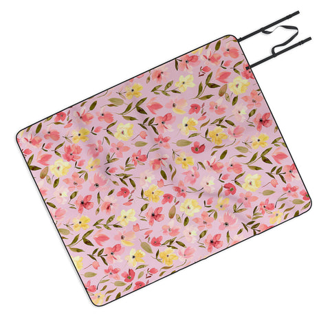Ninola Design Fresh flowers Pink Picnic Blanket