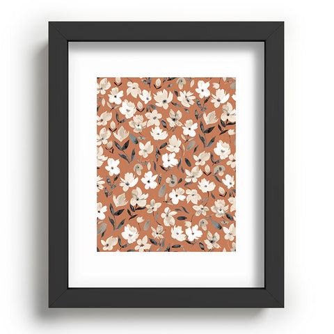 Ninola Design Fresh romantic flowers Copper Recessed Framing Rectangle