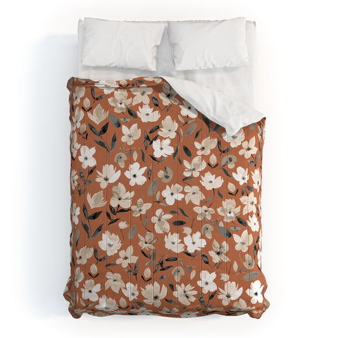 Ninola Design Fresh romantic flowers Copper Comforter