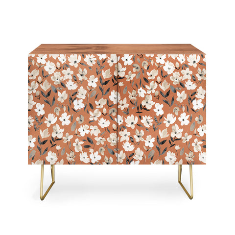 Ninola Design Fresh romantic flowers Copper Credenza