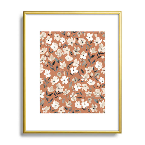 Ninola Design Fresh romantic flowers Copper Metal Framed Art Print