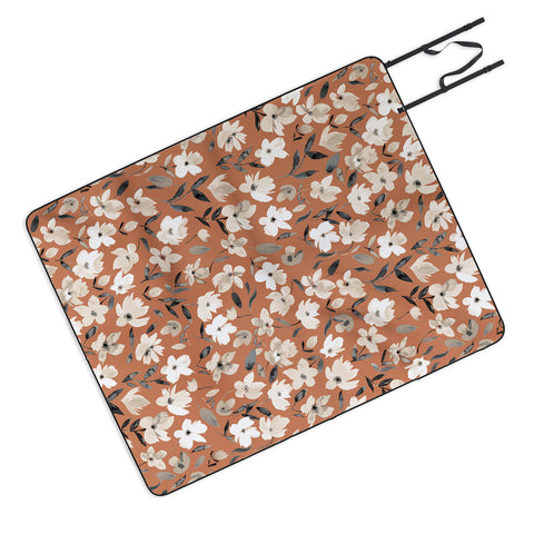 Ninola Design Fresh romantic flowers Copper Picnic Blanket
