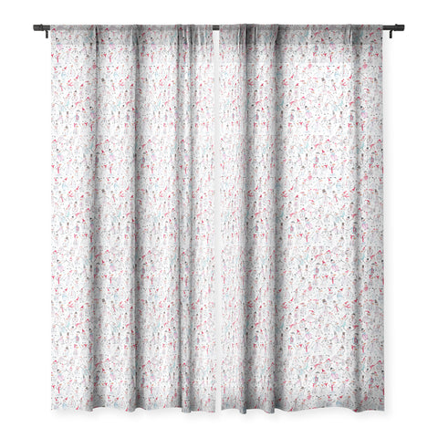 Ninola Design Friendly snowmen Sheer Window Curtain