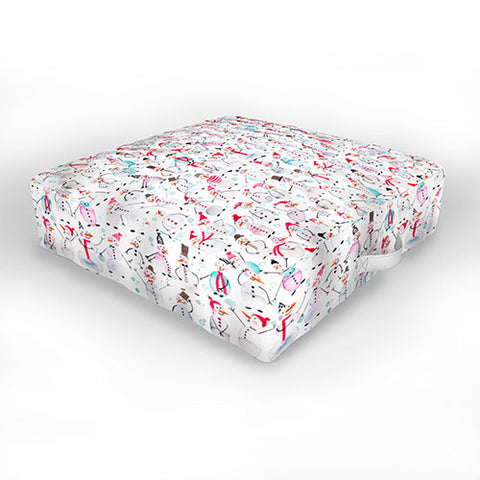 Ninola Design Friendly snowmen Outdoor Floor Cushion