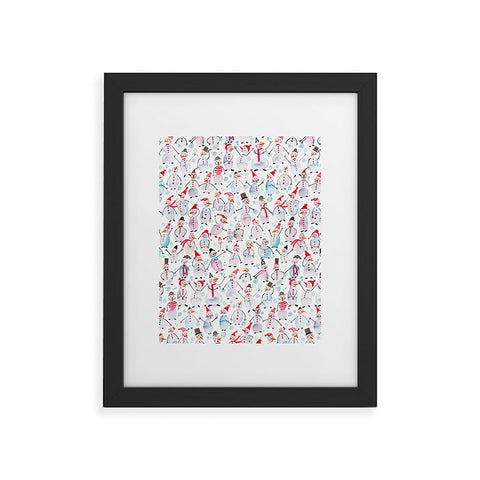 Ninola Design Friendly snowmen Framed Art Print