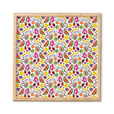 Ninola Design Fruits Pitaya Papaya Pawpaw Framed Wall Art