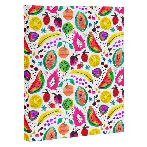 Ninola Design Fruits Pitaya Papaya Pawpaw Art Canvas