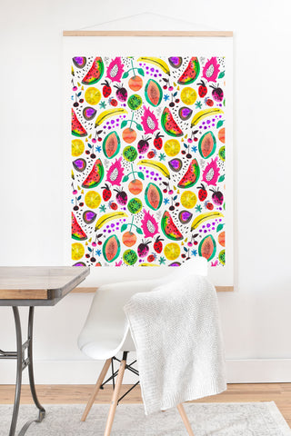Ninola Design Fruits Pitaya Papaya Pawpaw Art Print And Hanger