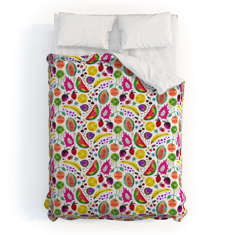 Ninola Design Fruits Pitaya Papaya Pawpaw Comforter