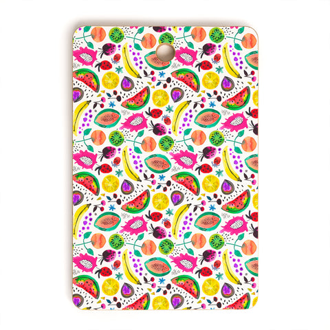 Ninola Design Fruits Pitaya Papaya Pawpaw Cutting Board Rectangle