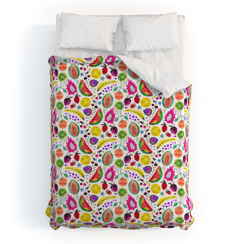Ninola Design Fruits Pitaya Papaya Pawpaw Duvet Cover
