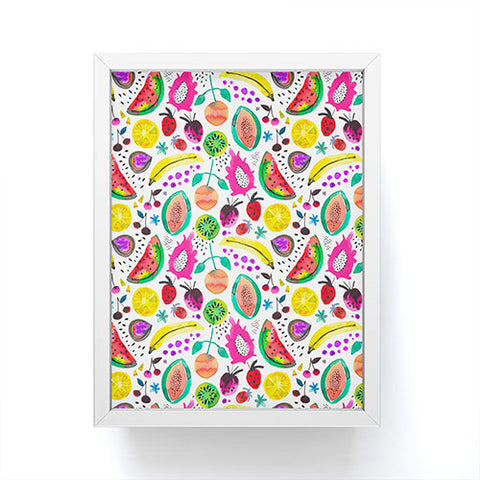 Ninola Design Fruits Pitaya Papaya Pawpaw Framed Mini Art Print
