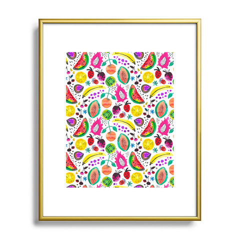 Ninola Design Fruits Pitaya Papaya Pawpaw Metal Framed Art Print