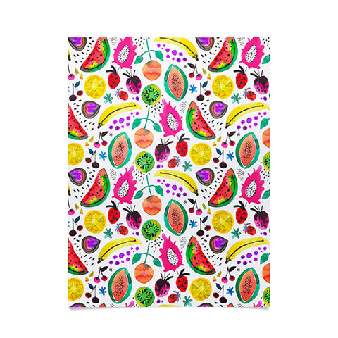 Ninola Design Fruits Pitaya Papaya Pawpaw Poster