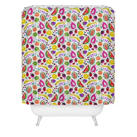 Ninola Design Fruits Pitaya Papaya Pawpaw Shower Curtain