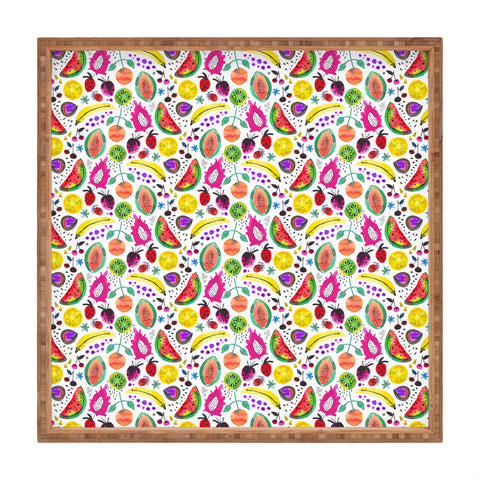 Ninola Design Fruits Pitaya Papaya Pawpaw Square Tray