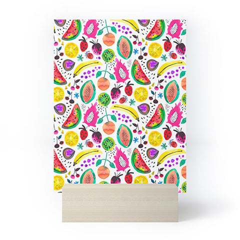 Ninola Design Fruits Pitaya Papaya Pawpaw Mini Art Print