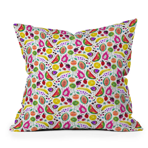Ninola Design Fruits Pitaya Papaya Pawpaw Throw Pillow