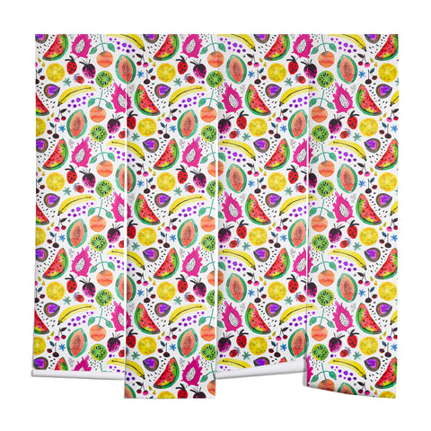 Ninola Design Fruits Pitaya Papaya Pawpaw Wall Mural