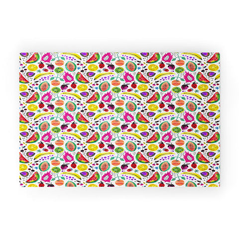 Ninola Design Fruits Pitaya Papaya Pawpaw Welcome Mat