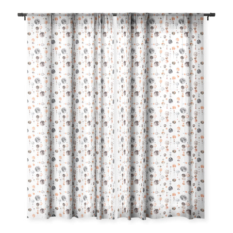 Ninola Design Full Moons Astronomy Sheer Window Curtain