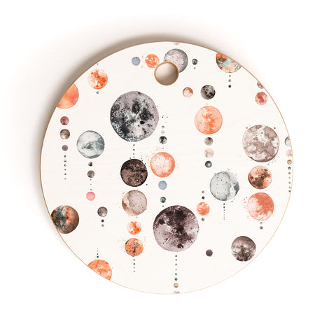 Ninola Design Full Moons Astronomy Cutting Board Round