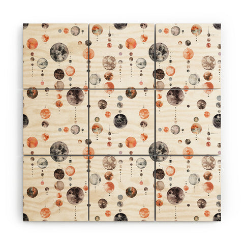 Ninola Design Full Moons Astronomy Wood Wall Mural