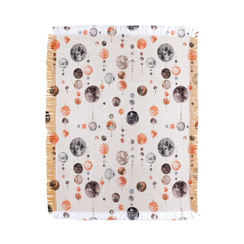 Ninola Design Full Moons Astronomy Throw Blanket