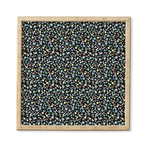 Ninola Design Galaxy Constellation Dots Planets Blue Framed Wall Art