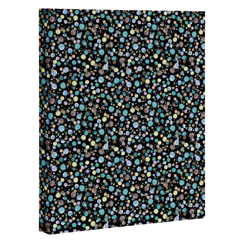 Ninola Design Galaxy Constellation Dots Planets Blue Art Canvas