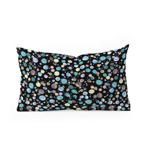 Ninola Design Galaxy Constellation Dots Planets Blue Oblong Throw Pillow