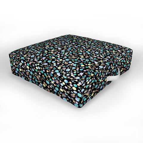 Ninola Design Galaxy Constellation Dots Planets Blue Outdoor Floor Cushion