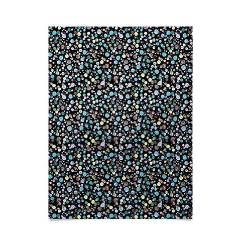 Ninola Design Galaxy Constellation Dots Planets Blue Poster
