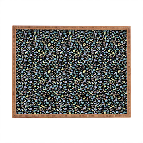 Ninola Design Galaxy Constellation Dots Planets Blue Rectangular Tray