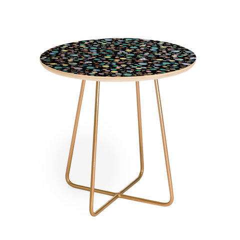 Ninola Design Galaxy Constellation Dots Planets Blue Round Side Table