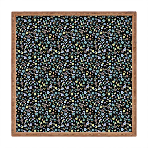 Ninola Design Galaxy Constellation Dots Planets Blue Square Tray
