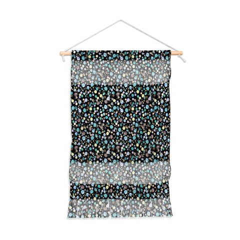 Ninola Design Galaxy Constellation Dots Planets Blue Wall Hanging Portrait