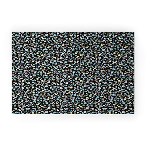 Ninola Design Galaxy Constellation Dots Planets Blue Welcome Mat