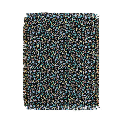 Ninola Design Galaxy Constellation Dots Planets Blue Throw Blanket