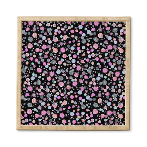 Ninola Design Galaxy Constellation Dots Planets Dark Framed Wall Art