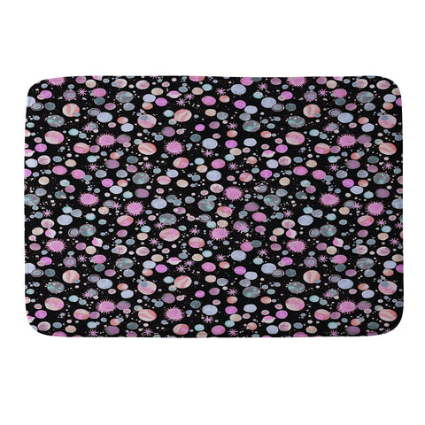 Ninola Design Galaxy Constellation Dots Planets Dark Memory Foam Bath Mat